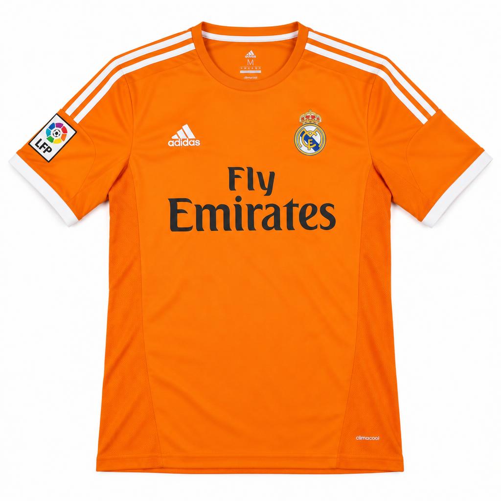 Real Madrid 2013/14 Away Retro Football Shirt — front view