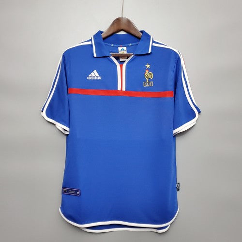 France 2000 Home Retro Football Shirt — front view