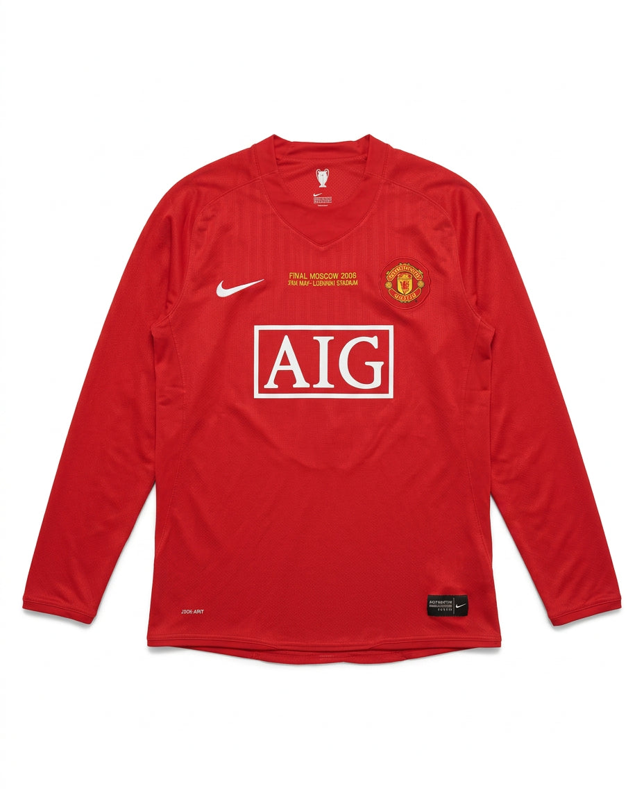 Manchester United 2007/08 Home Retro Football Shirt — front view