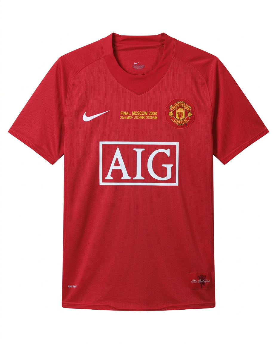 Manchester United 2007/08 Home Retro Football Shirt — front view