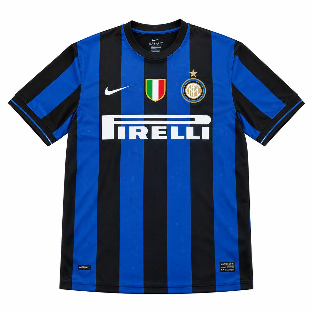 Inter Milan 2009/10 Home Retro Football Shirt — front view
