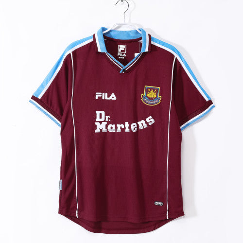 West Ham United 1999/01 Home Retro Football Shirt — front view