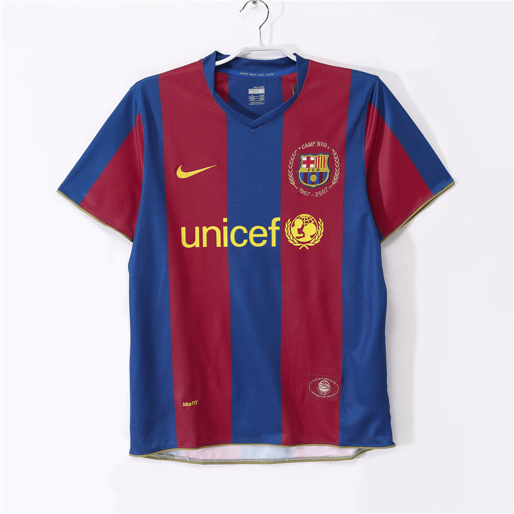 Barcelona 2007/08 Home Retro Football Shirt — front view
